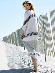 Striped Loose Kaftans Cover-Up Tops