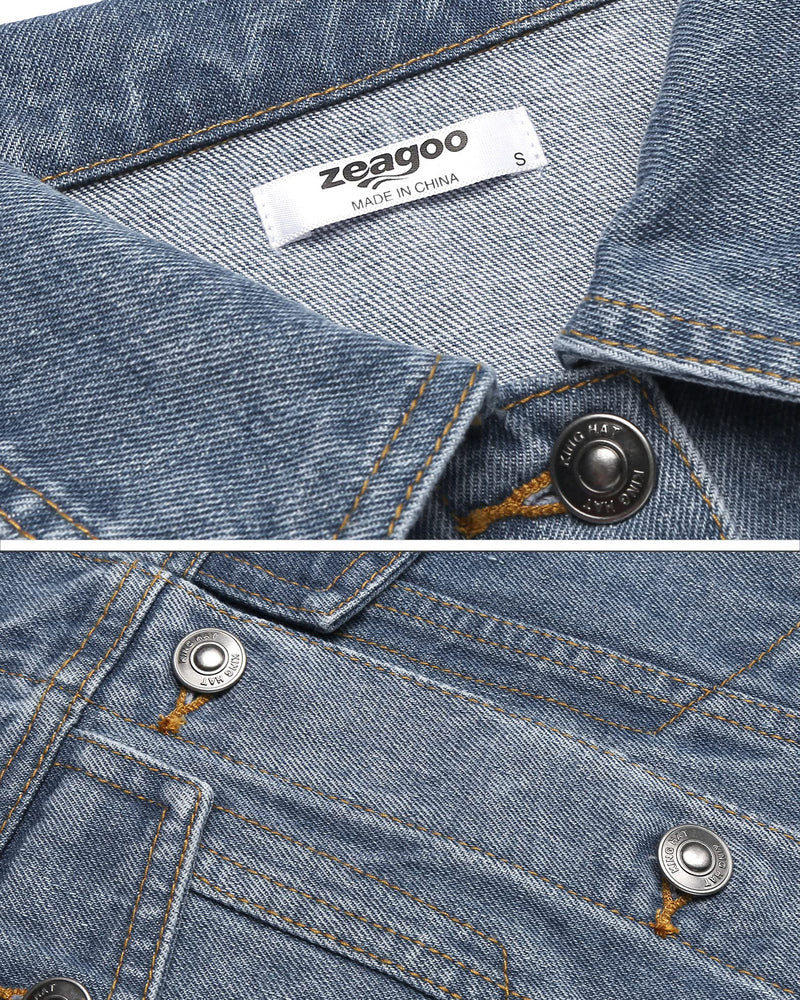 Zeagoo Women's Denim Vest Jean Vest Casual Sleeveless Jacket With Flap Pockets