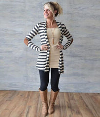 Striped Long Sleeve Cardigans